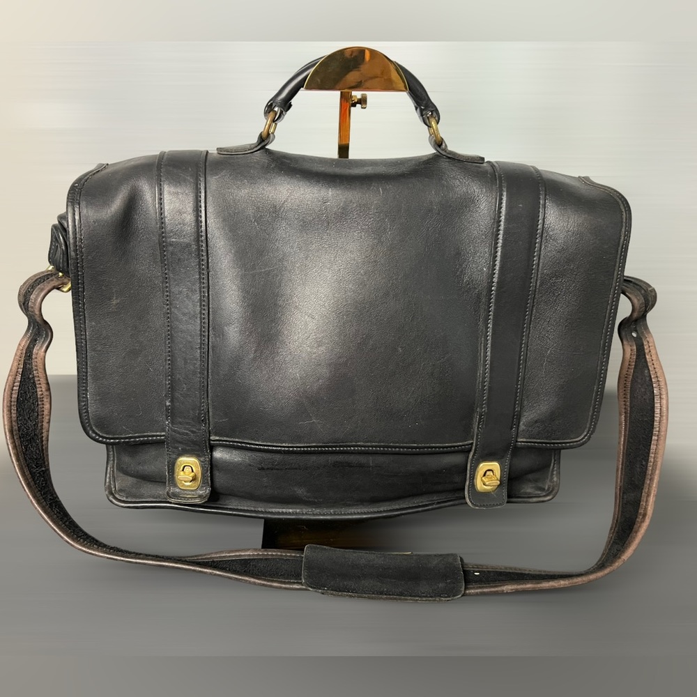 Coach Vintage Leather Essex Briefcase Messenger Bag Unisex - Picture 2 of 10